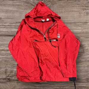 Vintage Marlboro Unlimited Packable Rain Jacket Windbreaker Men's Large Red